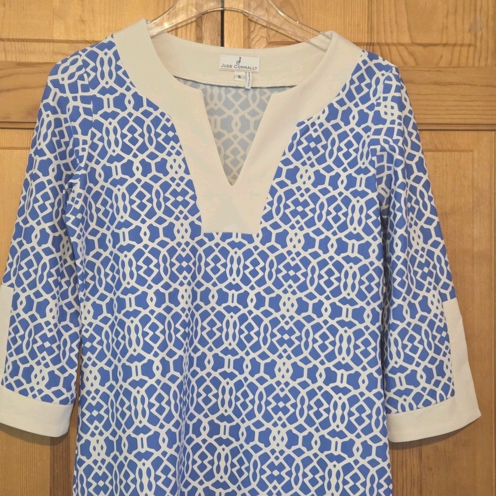 Jude Connally Tunic Dress S  Made USA Resort  Stretch Jude Cloth